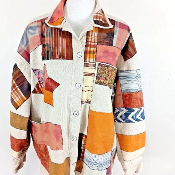 UO Women’s Kimichi Blue Patchwork Utility Jacket - Picture 6 of 8